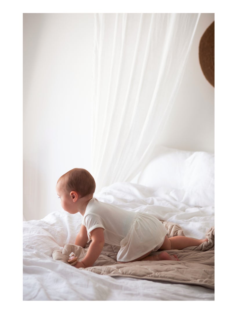 Organic Bamboo Spandex Onesie Dress- White