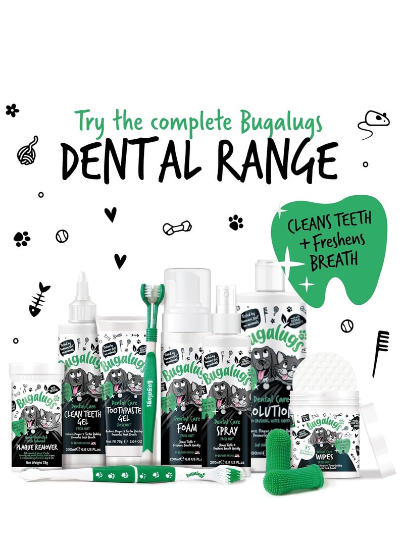 Dog Toothpaste Gel Dog Teeth Cleaning Products for Cats and Dogs Fresh Mint Dog Breath Freshener and Dog Plaque Remover use with Bugalugs Dog Toothbrush and Cat Toothbrush