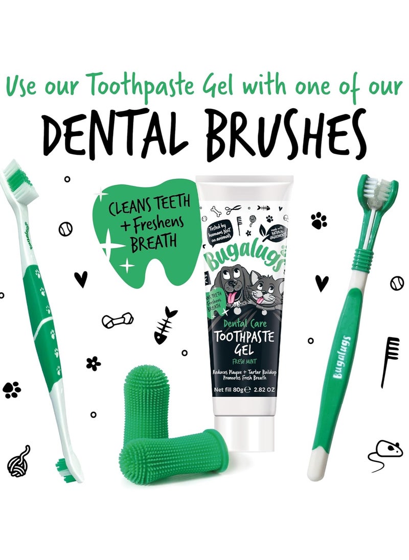 Dog Toothpaste Gel Dog Teeth Cleaning Products for Cats and Dogs Fresh Mint Dog Breath Freshener and Dog Plaque Remover use with Bugalugs Dog Toothbrush and Cat Toothbrush