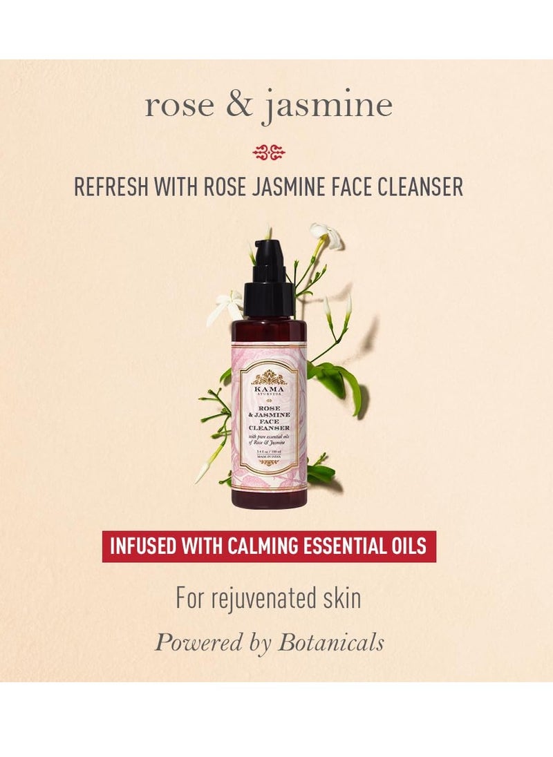 Kama Ayurveda Rose and Jasmine Face Cleanser with the Pure Essential Oils of Rose and Jasmine, 100ml