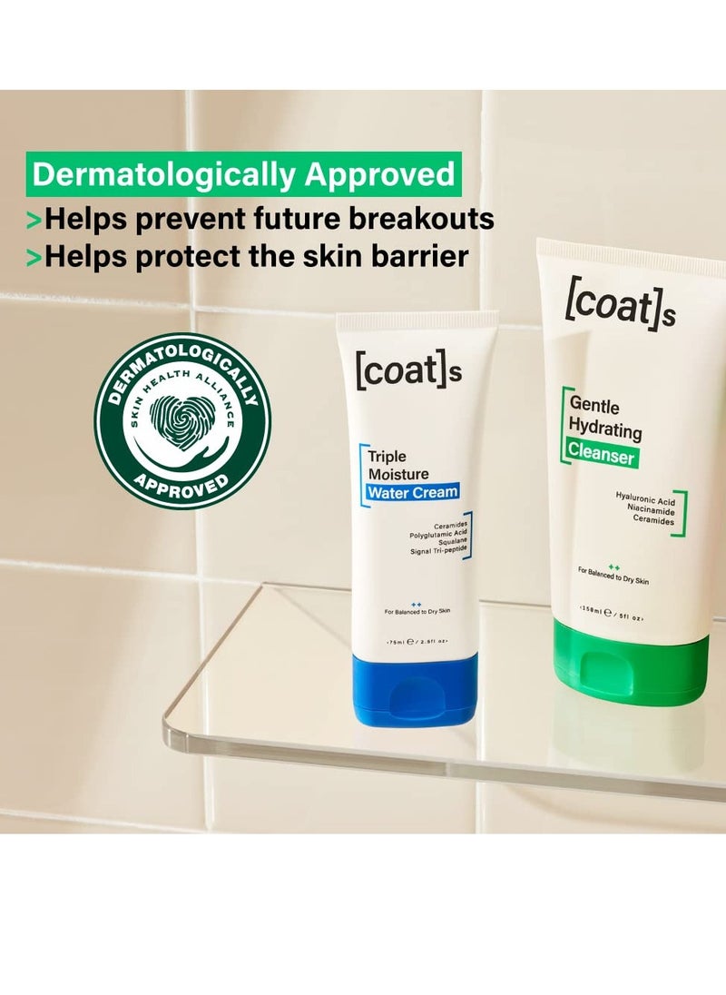 COATS Daily Duo 2-Step Bundle – Hydrating Cleanser & Triple Moisture Water Cream – Helps Prevent Breakouts & Protect Skin Barrier with Ceramides – Designed for Teens