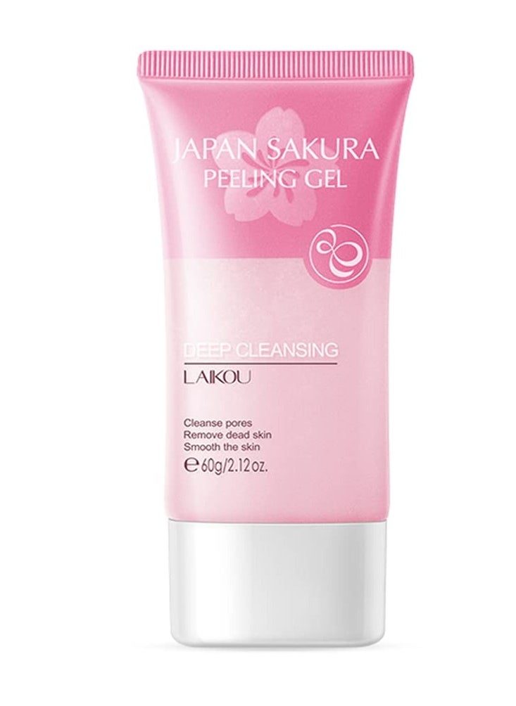 Laikou Sakura Face Peeling Gel for Women Facial and Body Clean Skincare Remove Dark Spots & Firm Skin Tone, Gentle Exfoliator Deep Cleansing Skin Moisturizing Gel for All Skin Types