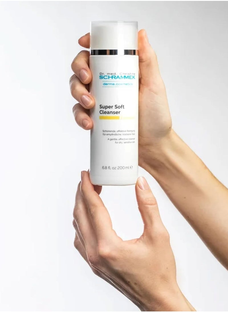 Super Soft Cleanser (6.8 fl oz) - Gentle, Effective Cleanser for Dry & Sensitive Skin - Make-Up Removal - Natural Ingredients - No Parabens - Face Cleanser - Face Wash - Skin Care - Dr. Schrammek