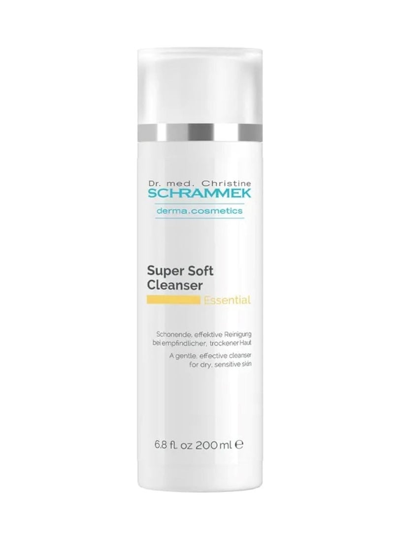 Super Soft Cleanser (6.8 fl oz) - Gentle, Effective Cleanser for Dry & Sensitive Skin - Make-Up Removal - Natural Ingredients - No Parabens - Face Cleanser - Face Wash - Skin Care - Dr. Schrammek