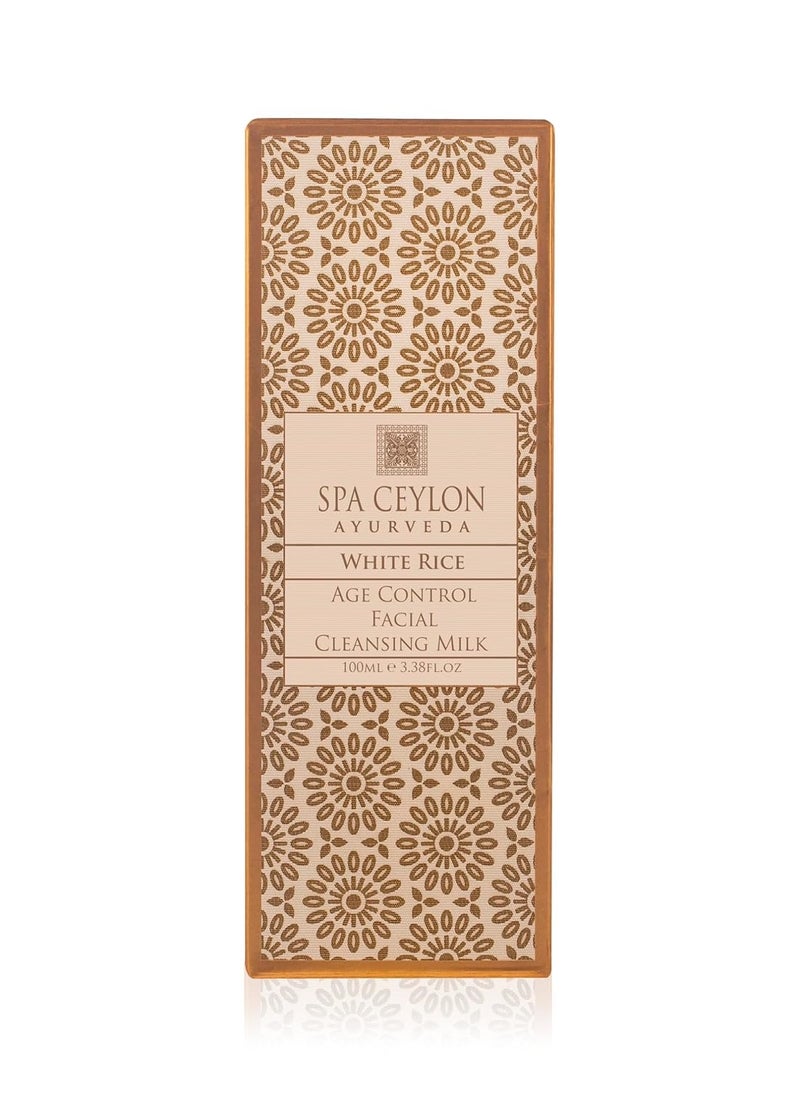 SPA CEYLON White Rice Age Control Facial Cleansing Milk | Natural Hydrating Face Cleanser with Rice Bran Oil for Deep Cleansing | Suitable for All Skin Types