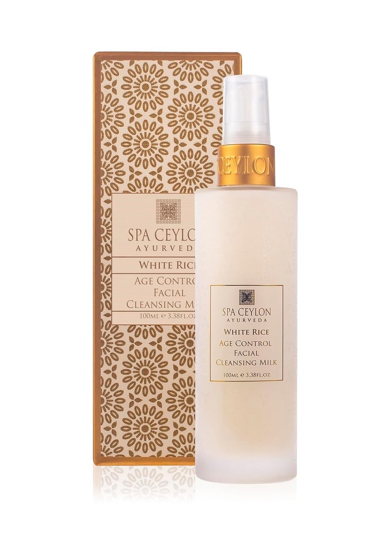 SPA CEYLON White Rice Age Control Facial Cleansing Milk | Natural Hydrating Face Cleanser with Rice Bran Oil for Deep Cleansing | Suitable for All Skin Types