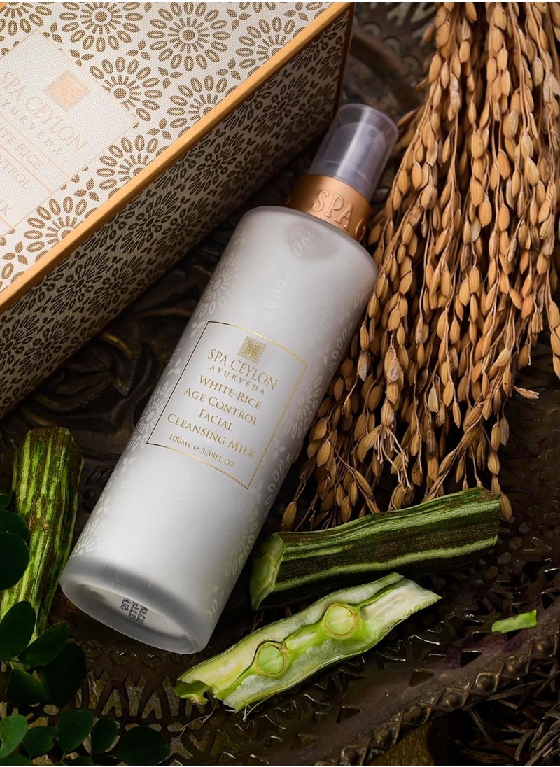 SPA CEYLON White Rice Age Control Facial Cleansing Milk | Natural Hydrating Face Cleanser with Rice Bran Oil for Deep Cleansing | Suitable for All Skin Types