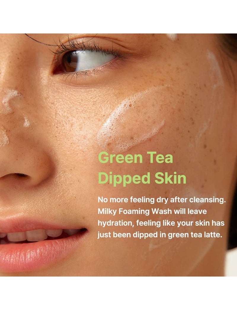 BY WISHTREND] Green Tea & Enzyme Milky Foaming Wash 140g, Papain, Grain Milk Complex, Hydrating, Pore Cleansing, for Sensitive