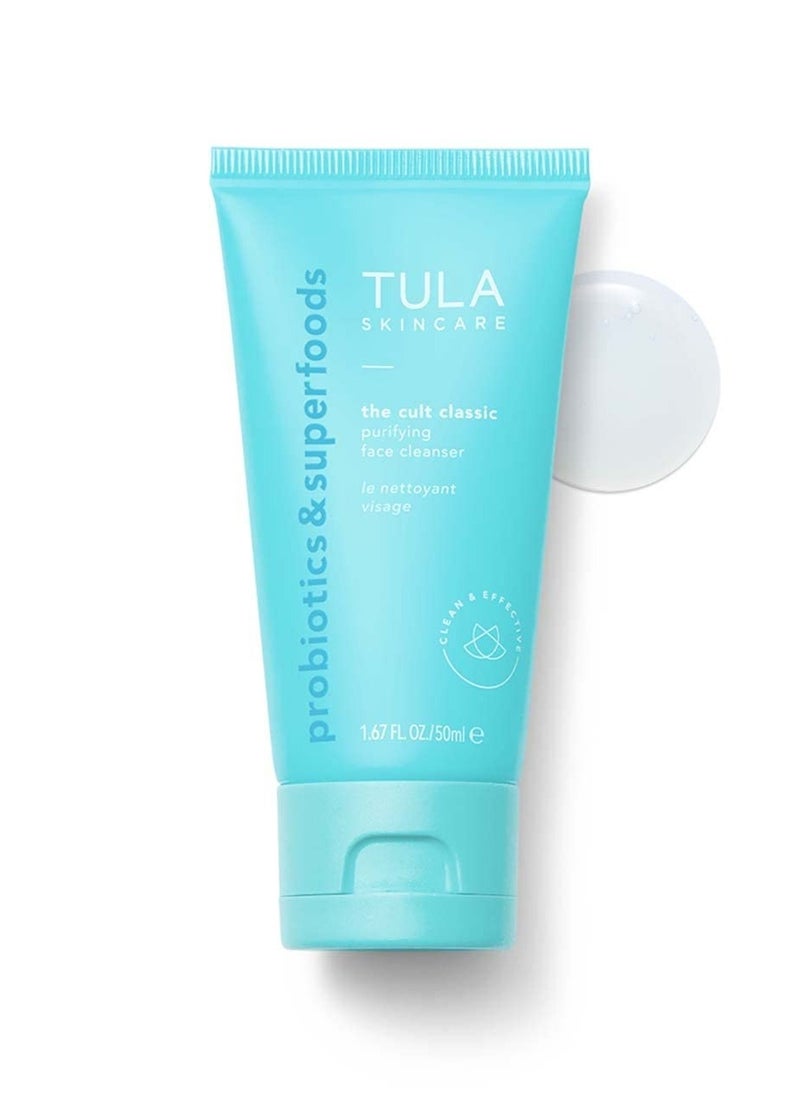 TULA Skin Care Cult Classic Cleanser Supersize, 6.7 Oz + Cult Classic Cleanser Travel Size, 1.7 Oz | 2 Piece Set