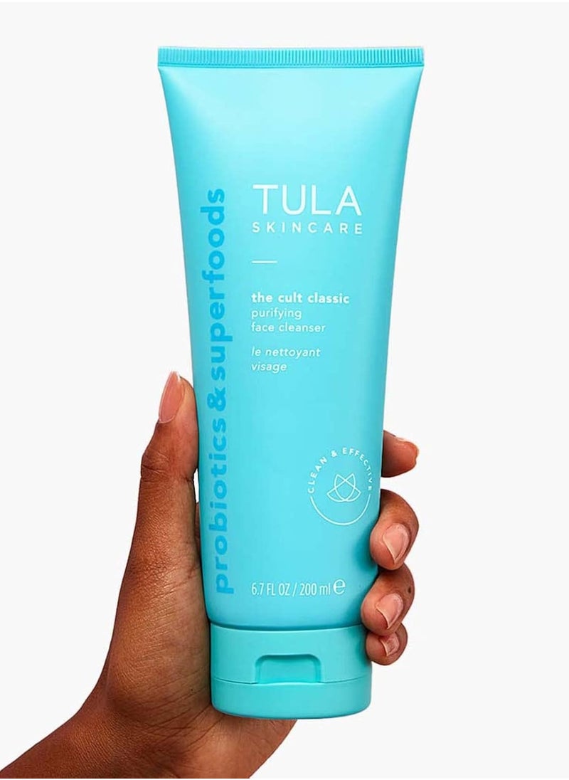 TULA Skin Care Cult Classic Cleanser Supersize, 6.7 Oz + Cult Classic Cleanser Travel Size, 1.7 Oz | 2 Piece Set