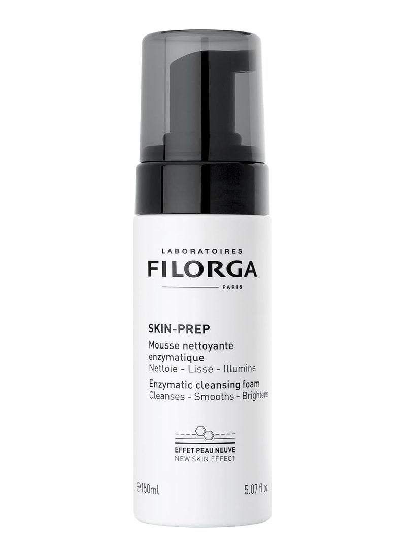 Filorga Skin-Prep Enzymatic Cleansing Foam Face Cleanser With Aloe, Jojoba Oil, and Papain Enzyme to Clean, Smooth, and Protect Skin from Pollutants, 5.07 fl. oz.