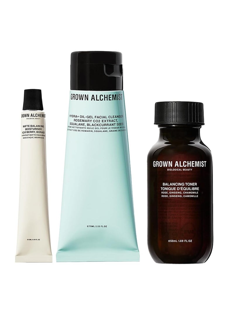 Grown Alchemist Hydra Gel Cleanser (75ml) + Bonus Samples: Balancing Toner (50ml) + Matte Balancing Moisturizer (12ml)