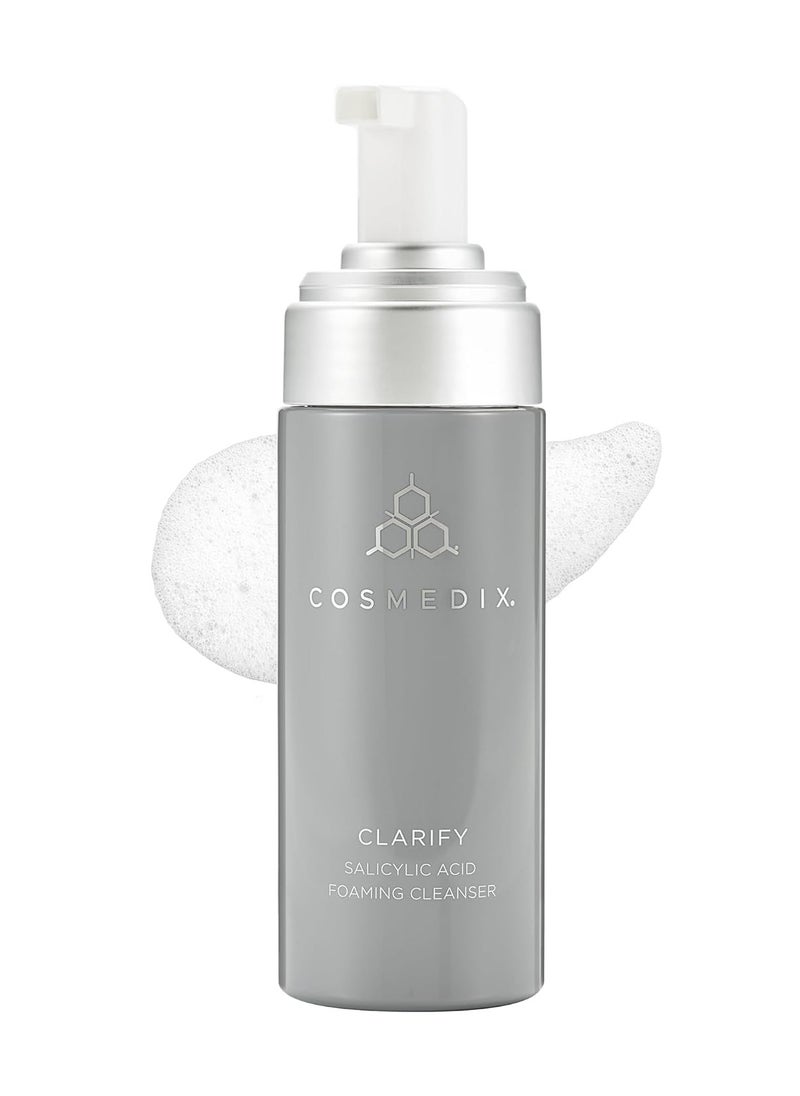 COSMEDIX Clarify Salicylic Acid Foaming Cleanser, Exfoliates Sensitive and Blemish-Prone Skin, Aloe Vera, Alcohol and Sulfate Free, Cruelty-Free, Gluten Free