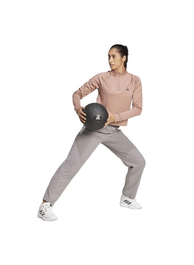 Workout Essentials Minimal Branding 1/4 Zip Cover Up Women Track Top
