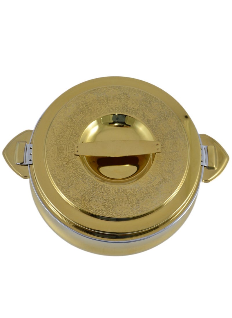 Riyadh Hotpot 5000ml Capacity - Unique Locking Lid - High Quality Stainless Steel - Gold Etching