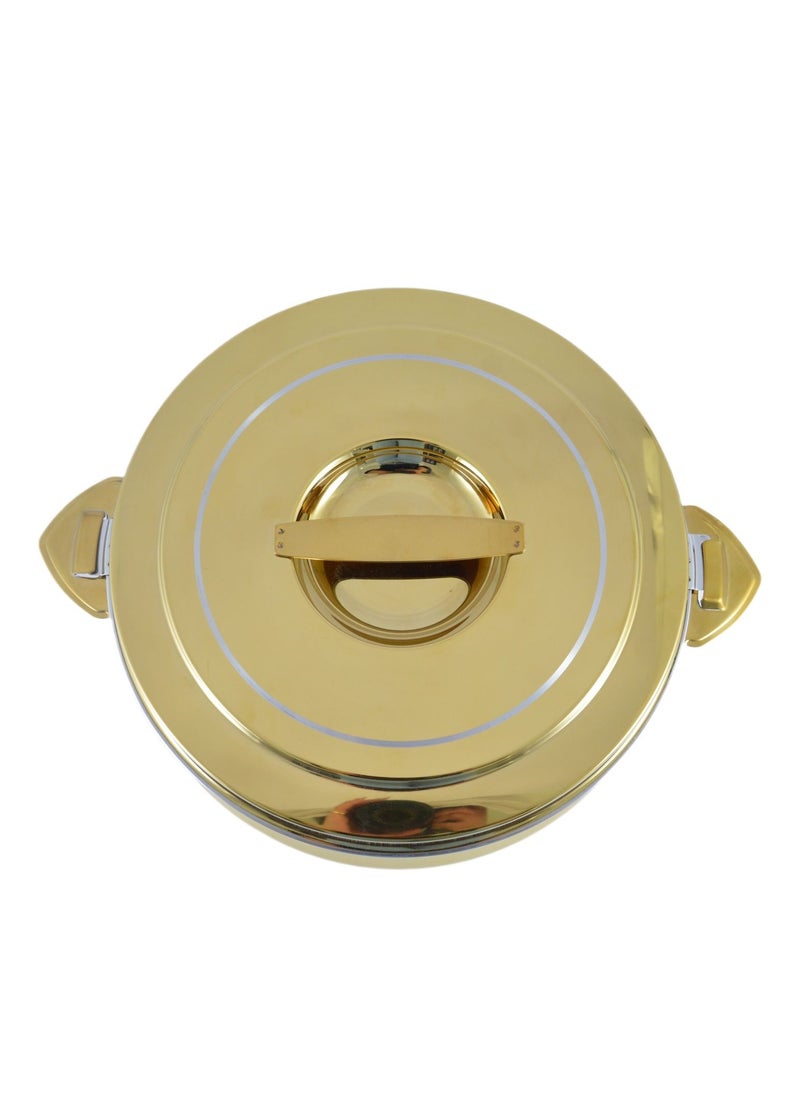 Riyadh Hotpot 7500ml Capacity - Unique Locking Lid - High Quality Stainless Steel - Gold & Silver Line