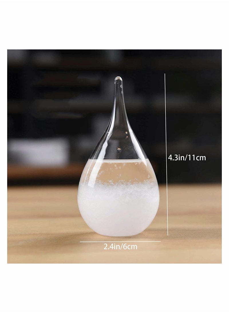 Storm Bottle Weather Forecast Bottle Weather Station Predictor Barometer Bottle With Wood Base Glow Glass Creative Birthday Gift Ornament For Home Office Decoration
