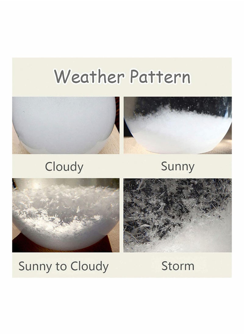 Storm Bottle Weather Forecast Bottle Weather Station Predictor Barometer Bottle With Wood Base Glow Glass Creative Birthday Gift Ornament For Home Office Decoration