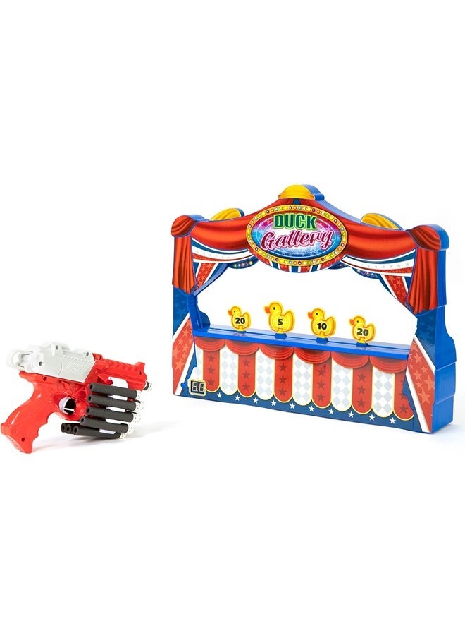 Merchant Ambassador Retro Arcade Electronic: Duck Shooting Gallery - Tabletop Game with Blaster Gun, Moving Ducks & Sound Effects, Ages 6+