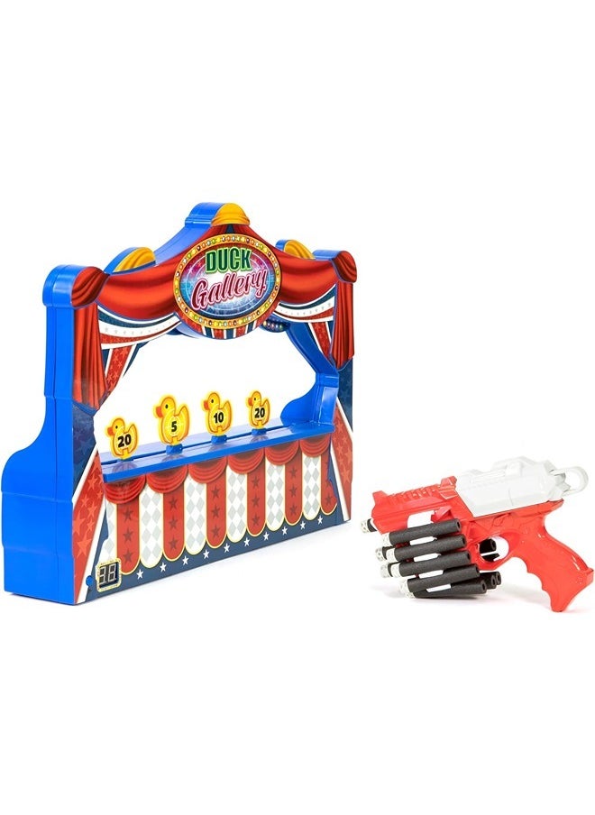 Merchant Ambassador Retro Arcade Electronic: Duck Shooting Gallery - Tabletop Game with Blaster Gun, Moving Ducks & Sound Effects, Ages 6+