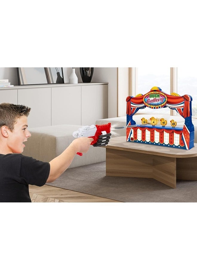 Merchant Ambassador Retro Arcade Electronic: Duck Shooting Gallery - Tabletop Game with Blaster Gun, Moving Ducks & Sound Effects, Ages 6+