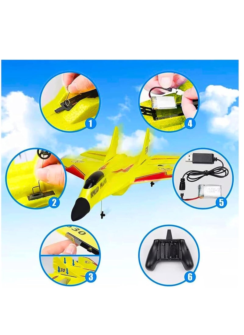 2CH RC Plane – Remote Control Airplane for Kids & Adults, 2.4GHz Jet Plane with Night Light, Easy-to-Fly RC Airplane Toy for Beginners, Durable EPP Foam, Indoor & Outdoor Flying Toy for Boys 8-12