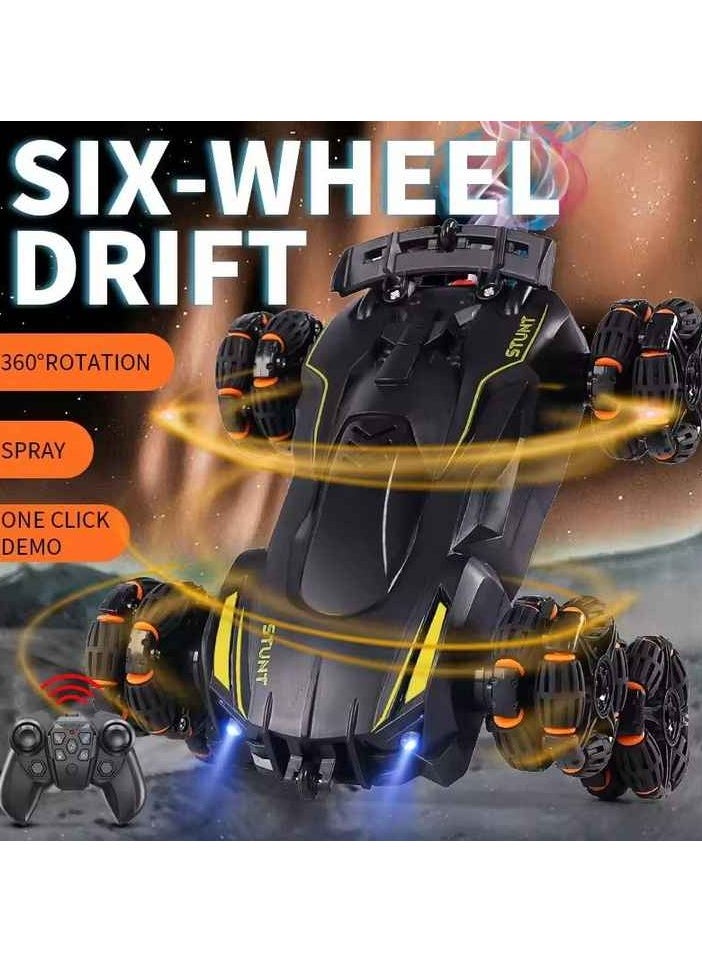 Remote Control Stunt Car 6-Wheel Monster Truck 1/32 Scale (2380) - Arm Swing, Spraying Mist, Easy Control for Kids