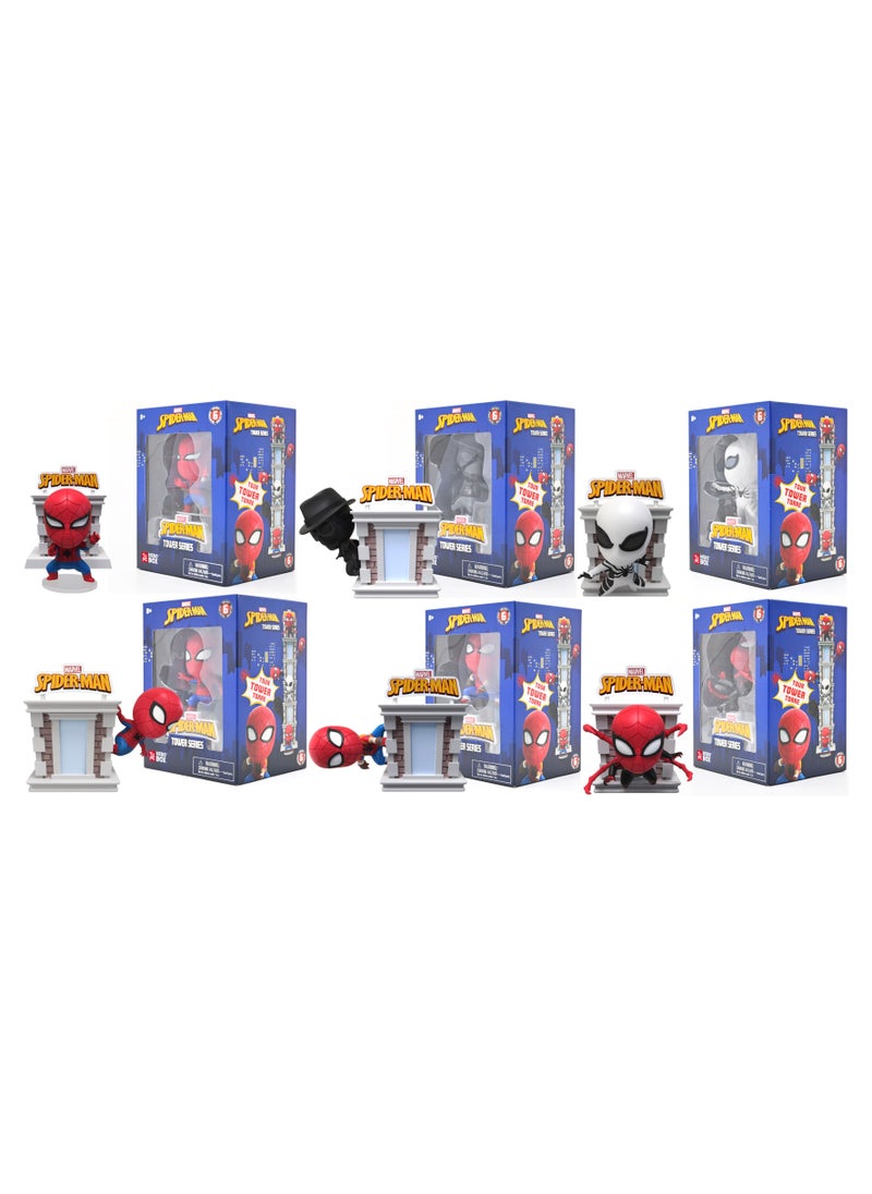 Spiderman Tower Series With Window Box, Assorted 1 Piece (Style & Color May Vary) | Collectible Figure | Mystery Figure | Gift for Kids and Collectors!