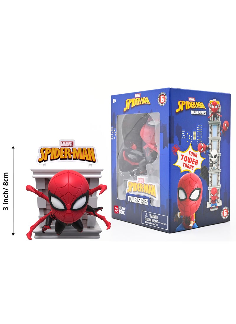Spiderman Tower Series With Window Box, Assorted 1 Piece (Style & Color May Vary) | Collectible Figure | Mystery Figure | Gift for Kids and Collectors!