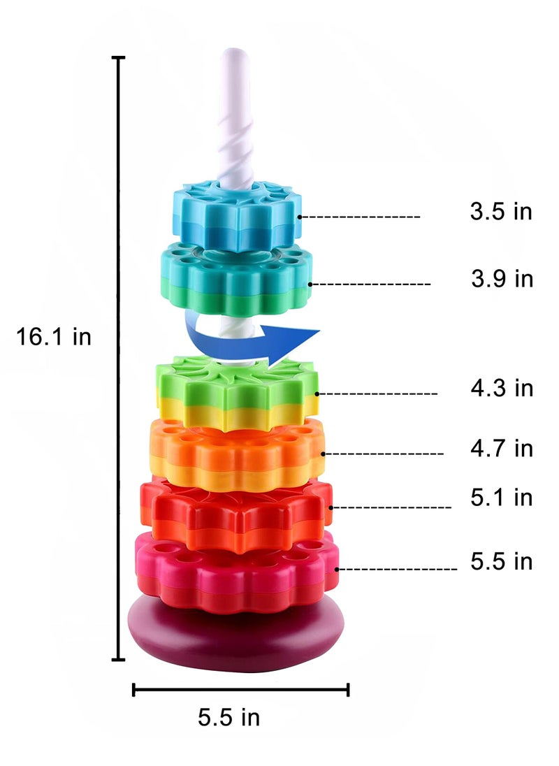 Baby Spinning Toy Stacking Toy for Babies and Toddlers Educational Toddler Learning Toys Spinning Wheel Toy for Focus Dexterity Brain Development Interactive Learning Stacking Toys