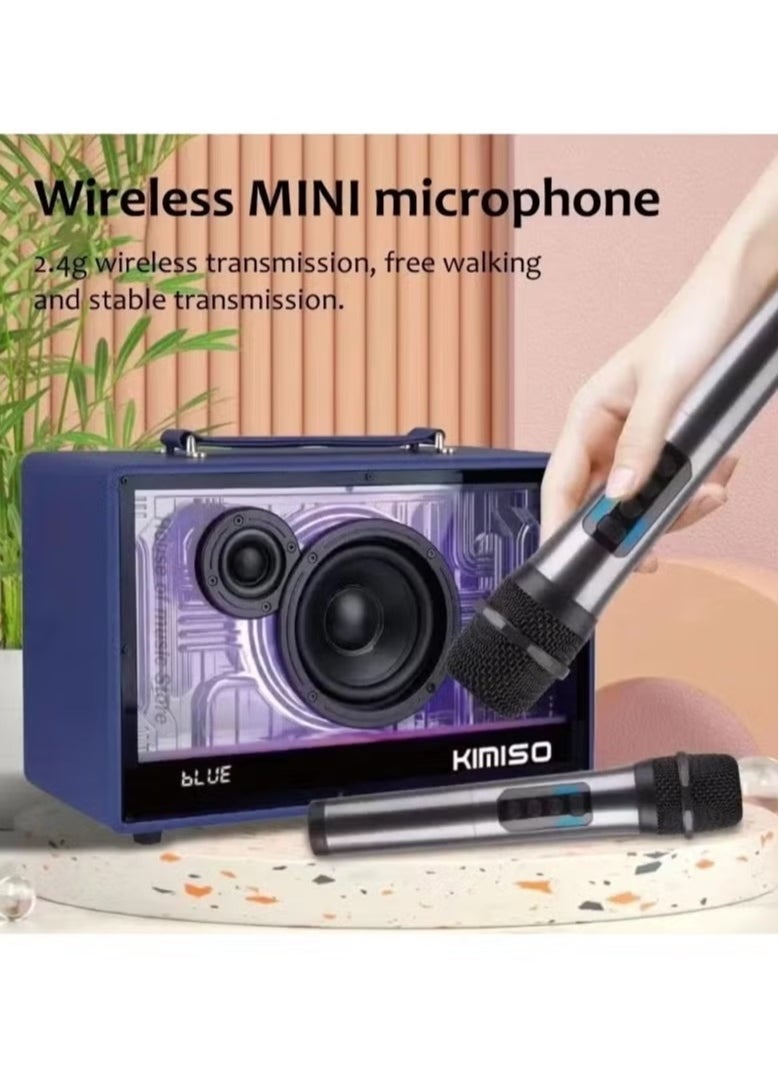 M90 Portable Bluetooth Speaker with 2 UHF Wireless Microphones – Ultimate Karaoke Machine for Adults & Kids – Speaker System with Progressive LED Lights – Rechargeable Home Party Sound System with Deep Bass & Clear Audio for Events, Outdoor, and Indoor Entertainment