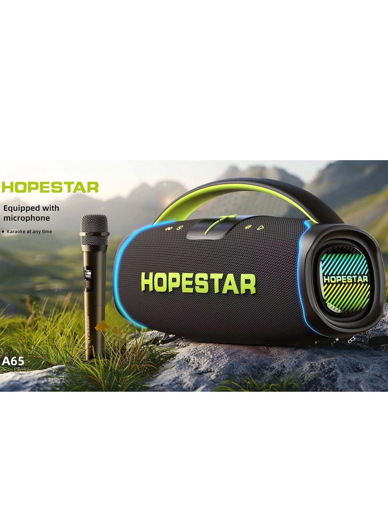 A65 300W Portable Bluetooth Speaker – Big Bass, Karaoke Mic, IPX6 Waterproof, 30000mAh Battery, TWS Stereo, LED Lights & Handle – Perfect for Parties, Camping, and Outdoor Adventures