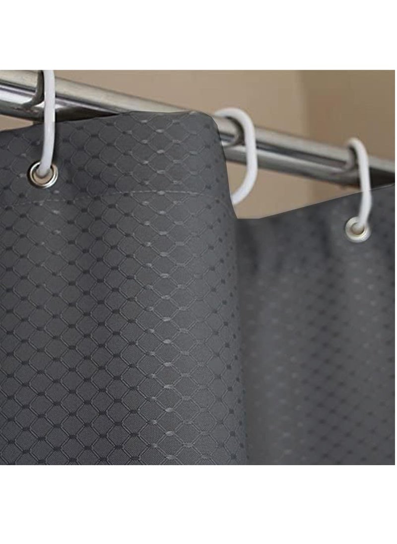 Premium Shower Curtain Waterproof Thickened Polyester Fabric Durable Mildew Stain Resistant Stylish Curtain (Dark Grey, 180 x 180 cm)