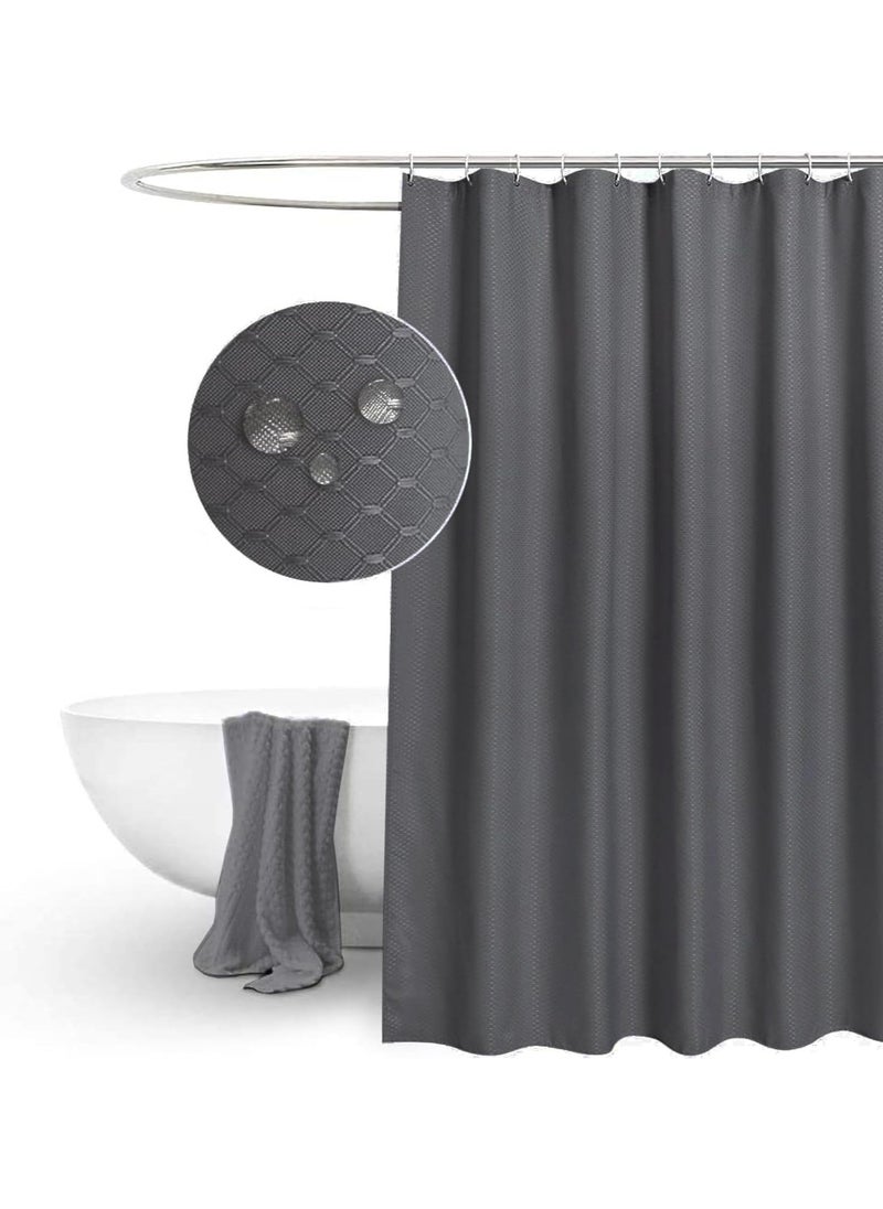 Premium Shower Curtain Waterproof Thickened Polyester Fabric Durable Mildew Stain Resistant Stylish Curtain (Dark Grey, 180 x 180 cm)