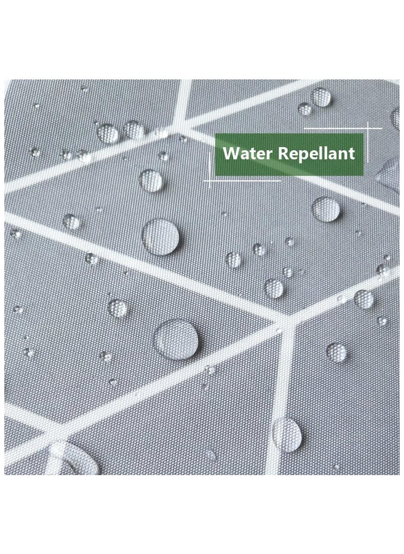 Shower Curtain, Waterproof Polyester Fabric Durable Mildew Stain Resistant Stylish Geometric Pattern Curtain (Grey, 180 x 180cm)