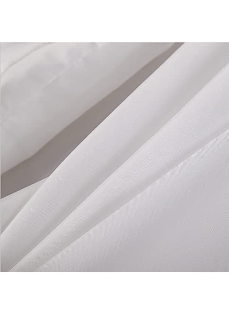 Shower Curtain Plain White Thick Fabric European Style, Waterproof Mildew-proof No Smell with 12 Plastic Hooks for Bathroom (White, 200x180cm)