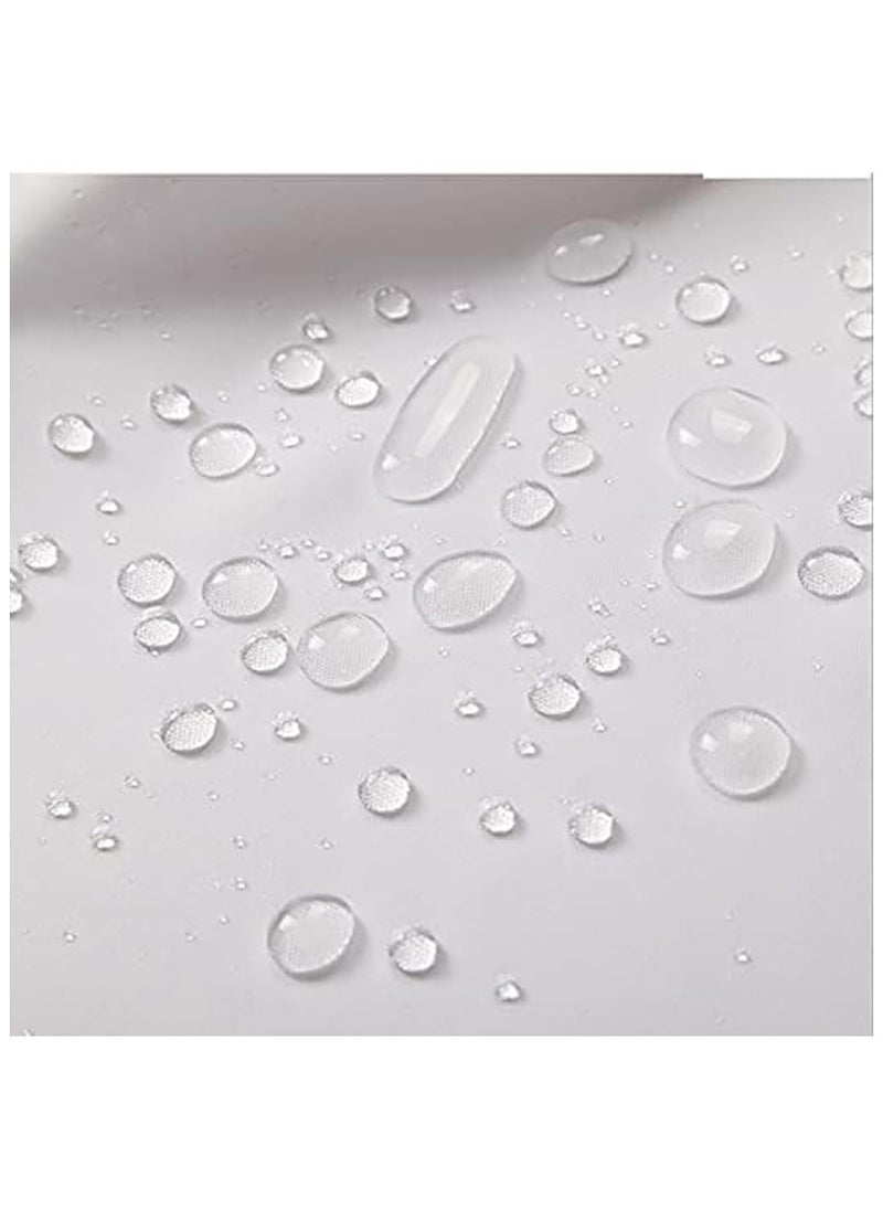 Shower Curtain Plain White Thick Fabric European Style, Waterproof Mildew-proof No Smell with 12 Plastic Hooks for Bathroom (White, 200x180cm)
