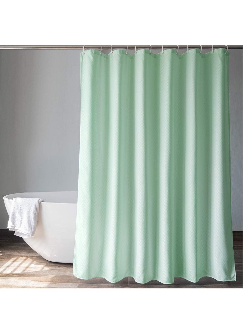 Premium Shower Curtain Waterproof Thickened Polyester Fabric Durable Mildew Stain Resistant Stylish Curtain (Green, 200 x 180 cm)