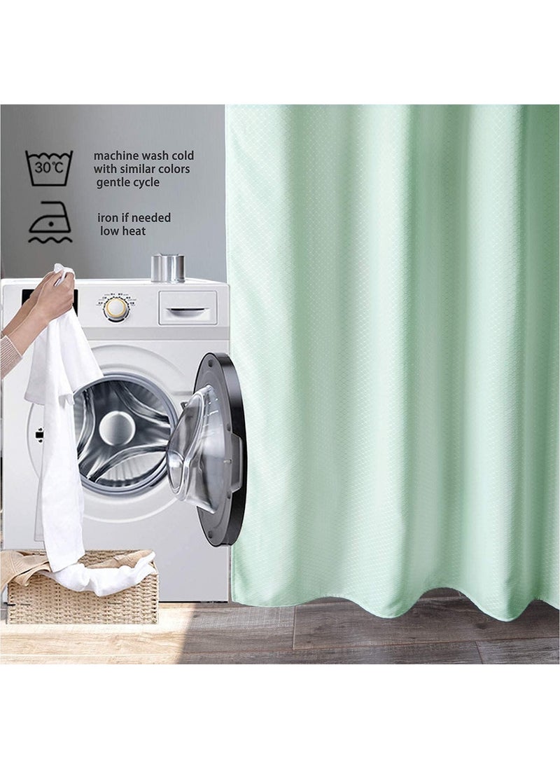 Premium Shower Curtain Waterproof Thickened Polyester Fabric Durable Mildew Stain Resistant Stylish Curtain (Green, 200 x 180 cm)
