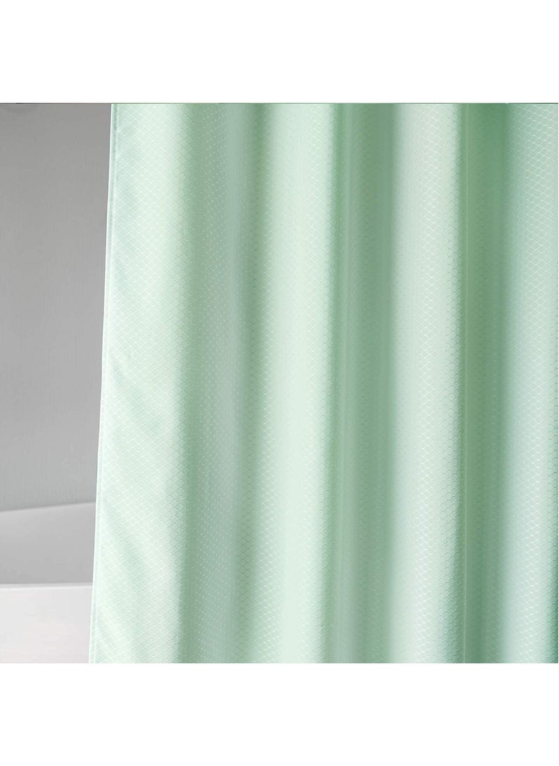 Premium Shower Curtain Waterproof Thickened Polyester Fabric Durable Mildew Stain Resistant Stylish Curtain (Green, 200 x 180 cm)