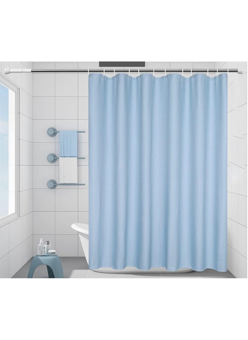 Premium Shower Curtain Waterproof Thickened Polyester Fabric Durable Mildew Stain Resistant Stylish Curtain (Sky Blue, 200 x 180 cm)