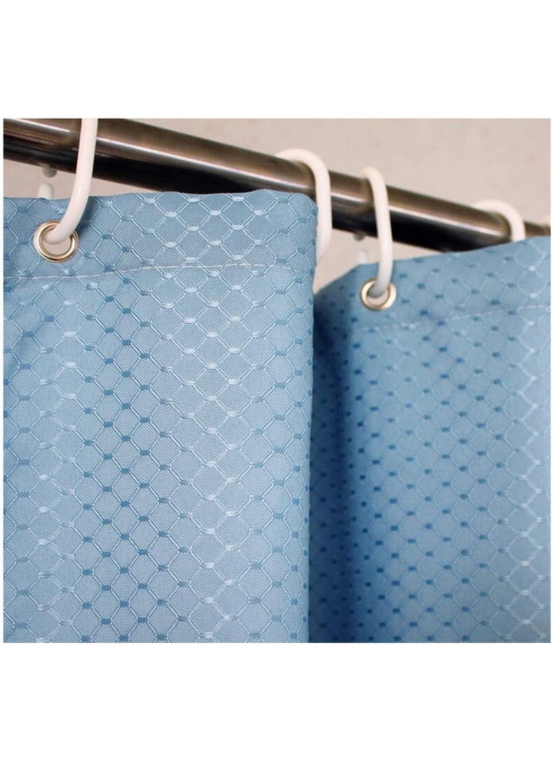 Premium Shower Curtain Waterproof Thickened Polyester Fabric Durable Mildew Stain Resistant Stylish Curtain (Sky Blue, 200 x 180 cm)
