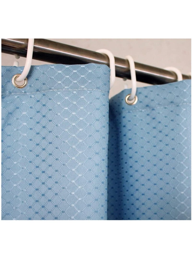 Premium Shower Curtain Waterproof Thickened Polyester Fabric Durable Mildew Stain Resistant Stylish Curtain (Sky Blue, 200 x 180 cm)