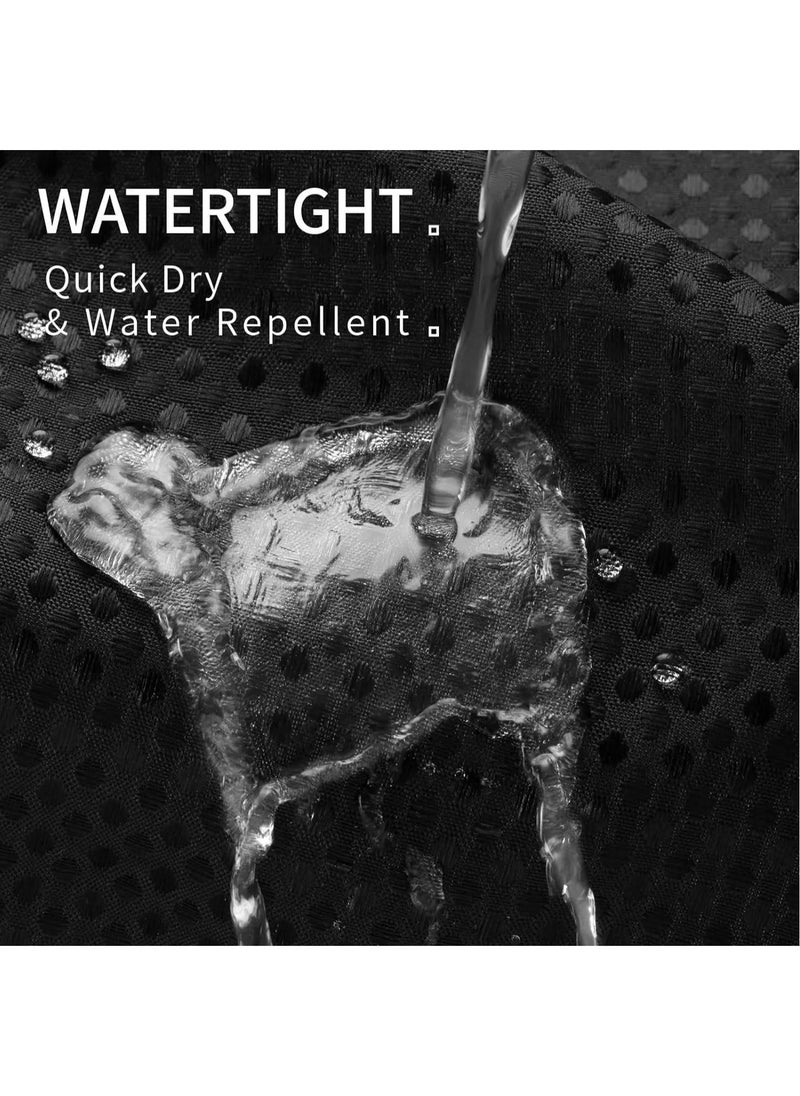 Premium Shower Curtain Thick Fabric Waffle Weave Design 5-Star Hotel Quality, Waterproof Mildew-proof No Smell Washable with 12 Hooks for Bathroom (Black, 180 x 200cm)