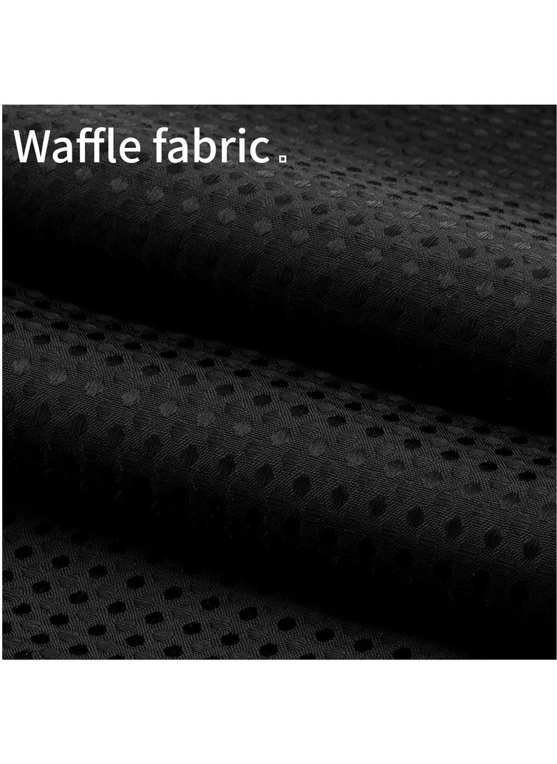 Premium Shower Curtain Thick Fabric Waffle Weave Design 5-Star Hotel Quality, Waterproof Mildew-proof No Smell Washable with 12 Hooks for Bathroom (Black, 180 x 200cm)