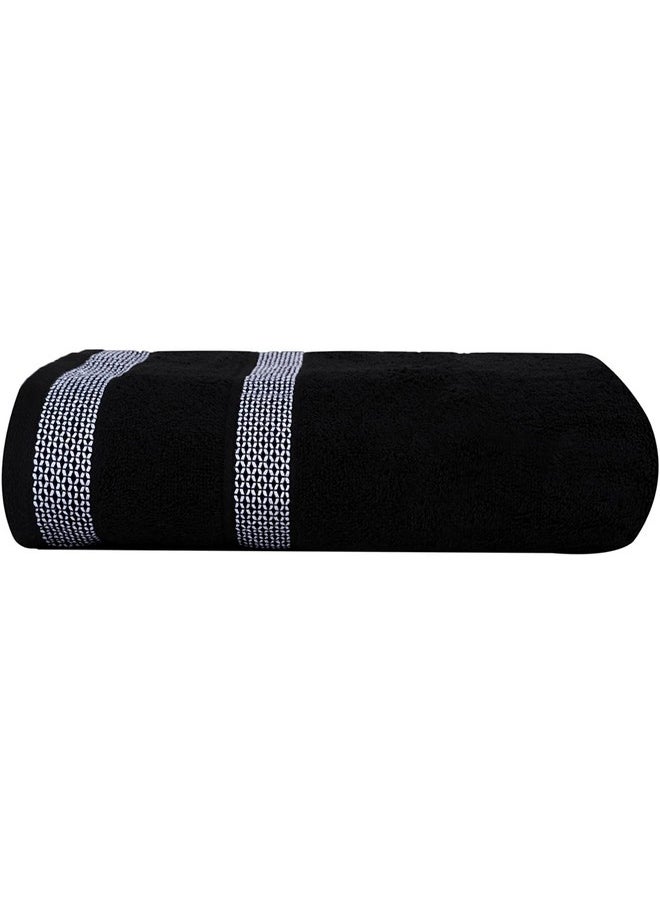Solitaire Mix 6 Pieces Towel Set- White + Jet Black, 600 Gsm 2Bath Towel 2Hand Towel 2Washcloth, Designed In Denmark Made Of Soft Egyptian Cotton For Bathroom, Kitchen & Shower