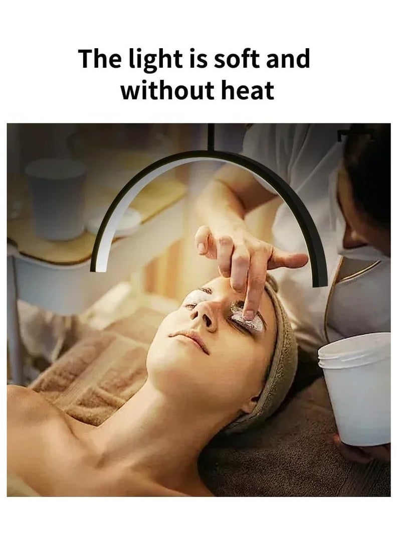 Xria HD-M8X Modern 50W Half-moon Shaped Fill Light 3000K-6000K Dimmable LED Light Floor Lamp for SPA Tattoo Beauty Salon Eyelash Makeup (black)