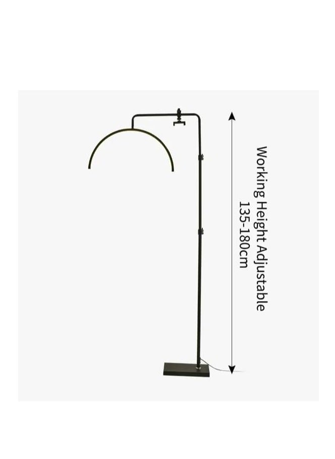 Xria HD-M8X Modern 50W Half-moon Shaped Fill Light 3000K-6000K Dimmable LED Light Floor Lamp for SPA Tattoo Beauty Salon Eyelash Makeup (black)