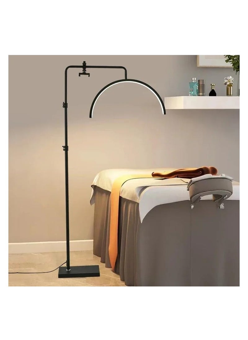 Xria HD-M8X Modern 50W Half-moon Shaped Fill Light 3000K-6000K Dimmable LED Light Floor Lamp for SPA Tattoo Beauty Salon Eyelash Makeup (White)