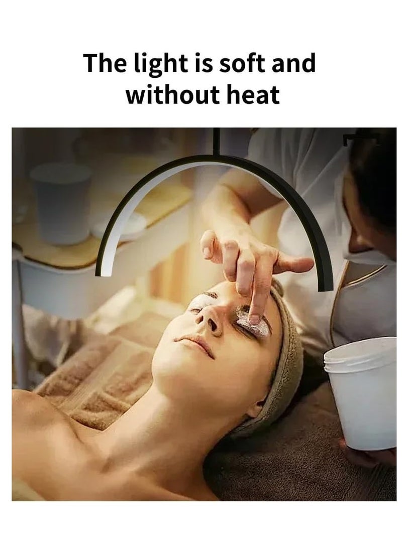 Xria HD-M8X Modern 50W Half-moon Shaped Fill Light 3000K-6000K Dimmable LED Light Floor Lamp for SPA Tattoo Beauty Salon Eyelash Makeup (White)